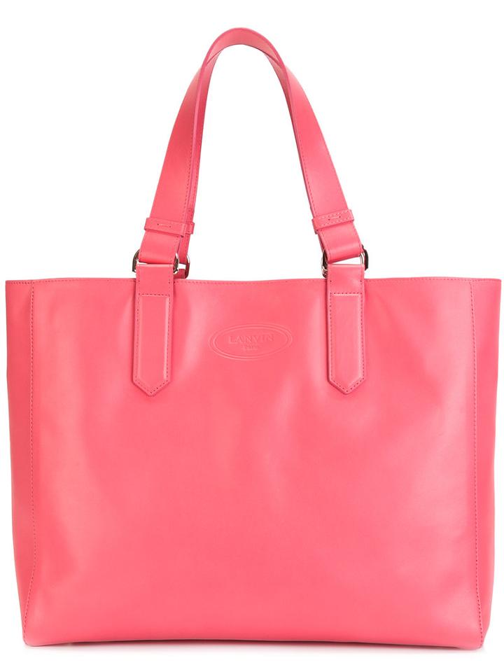 Lanvin Large Boxy Tote, Women's, Pink/purple, Calf Leather/cotton