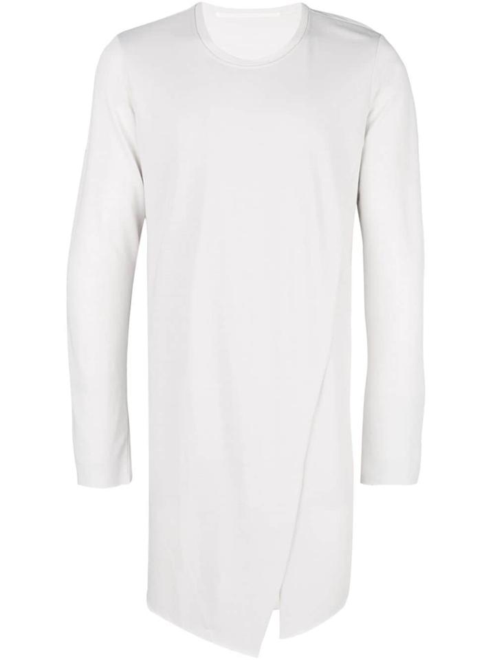 Julius Asymmetric Slit Longline Top - Neutrals