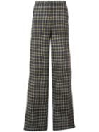 Robert Rodriguez - Plaid Palazzo Pants - Women - Cotton - 0, Grey, Cotton
