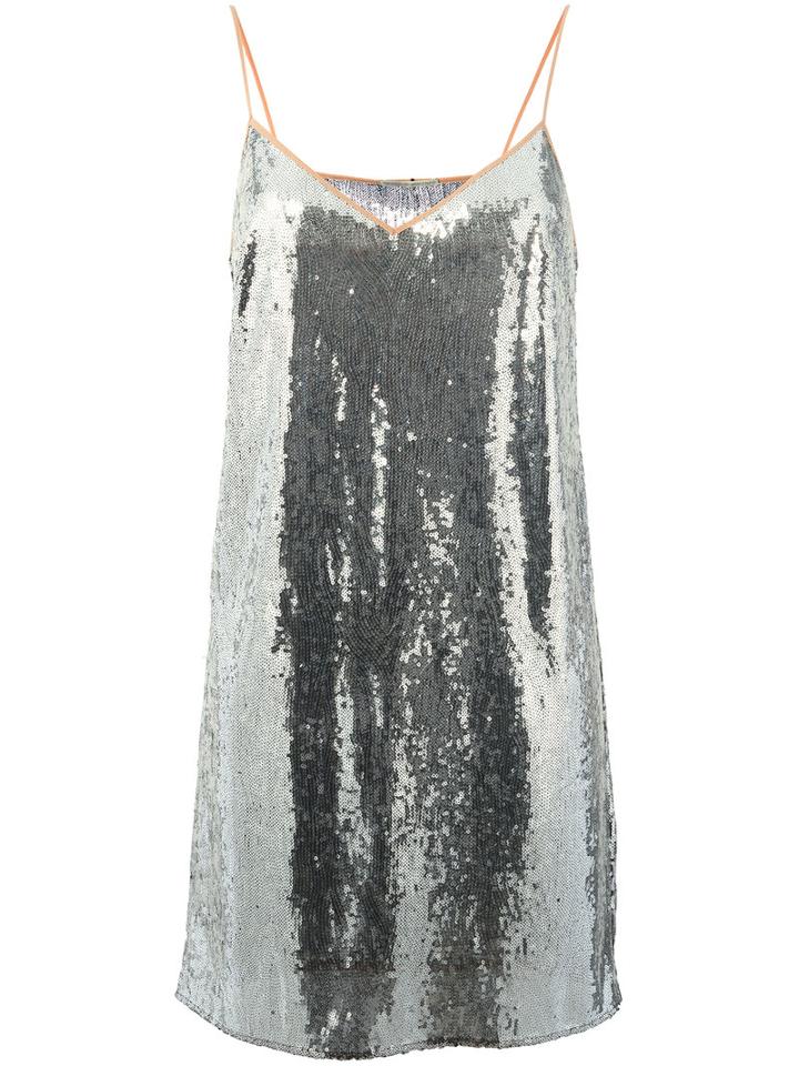 Marco De Vincenzo - Sequined Top - Women - Polyester - 44, Grey, Polyester