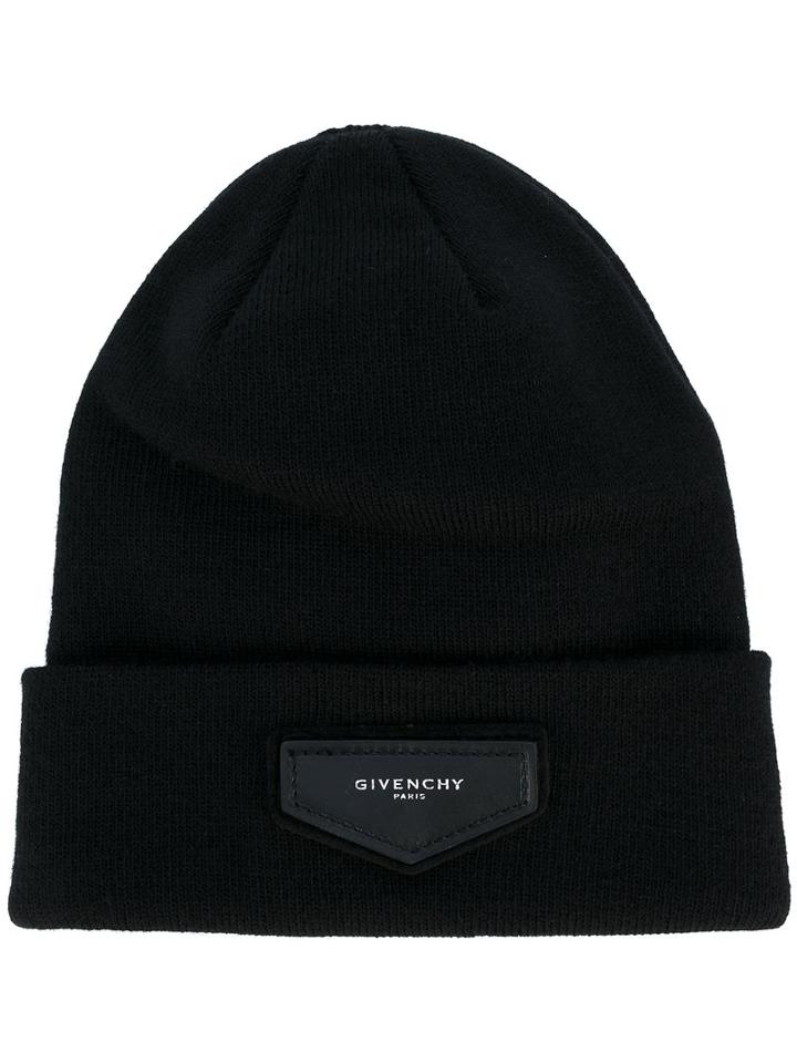 Givenchy - Patch Detail Beanie - Women - Acrylic - One Size, Black, Acrylic