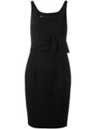 Moschino Ruffle Front Dress, Women's, Size: 42, Black, Rayon/triacetate/polyester