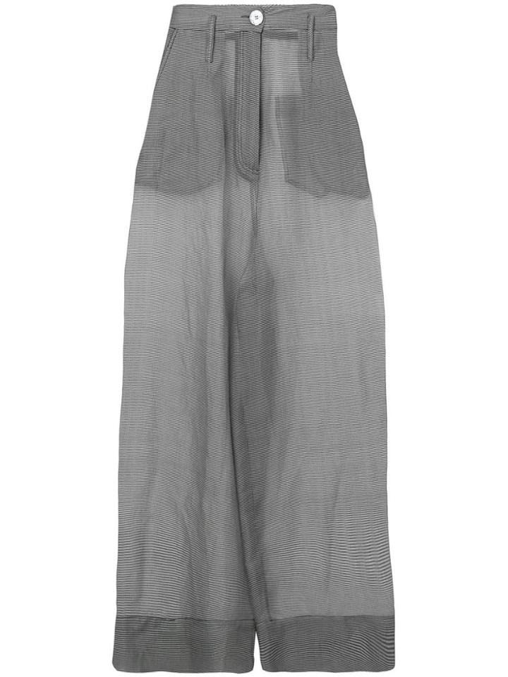Erika Cavallini Sheer Construction Flare Trousers - Grey