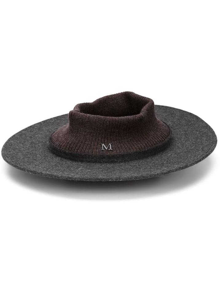 Maison Michel 'matthias' Hat, Women's, Grey, Cotton/rabbit Fur Felt