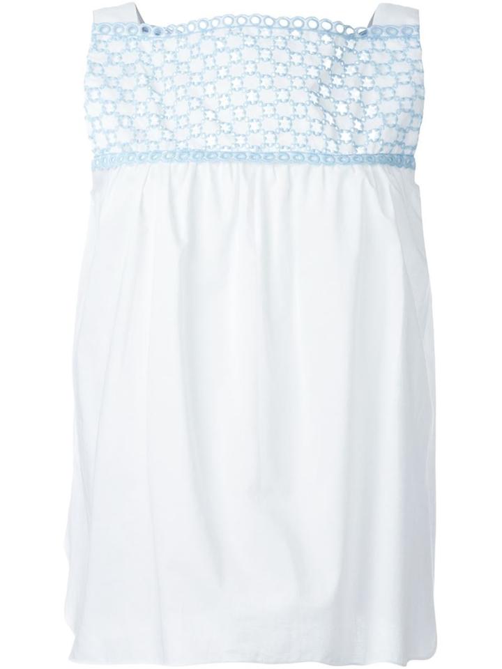 Carven Broderie Anglaise Panel Top