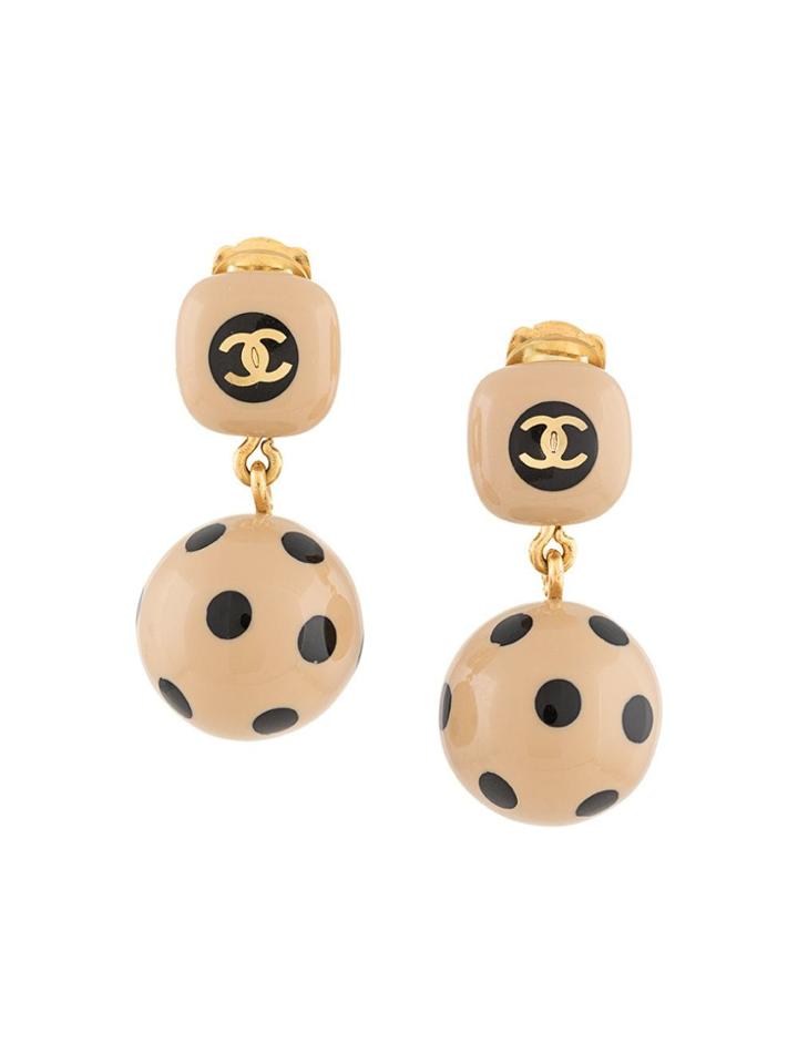 Chanel Vintage Cc Earings - Brown