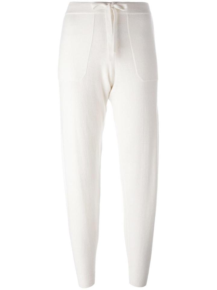 Allude Tapered Track Pants, Women's, Size: Medium, White, Cashmere/virgin Wool
