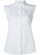 Fay Ruffle Sleeve Blouse, Women's, Size: Small, White, Cotton/spandex/elastane