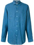 Massimo Alba Round Collar Canary Shirt - Blue