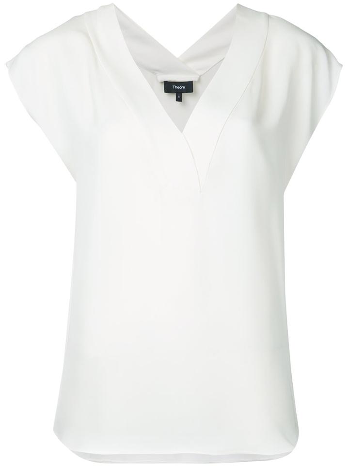 Theory - V-neck Blouse - Women - Silk - S, White, Silk