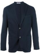 Boglioli Two Button Blazer, Men's, Size: 52, Blue, Cotton/cupro