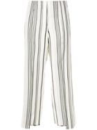 Jil Sander Cropped Striped Trousers - White