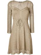 Twin-set Belted Knit Dress - Metallic