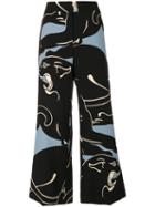 Valentino - Panther Print Culottes - Women - Silk/spandex/elastane/lyocell - 42, Black, Silk/spandex/elastane/lyocell
