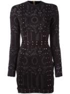 Balmain Lace-up Detailing Fitted Dress - Black