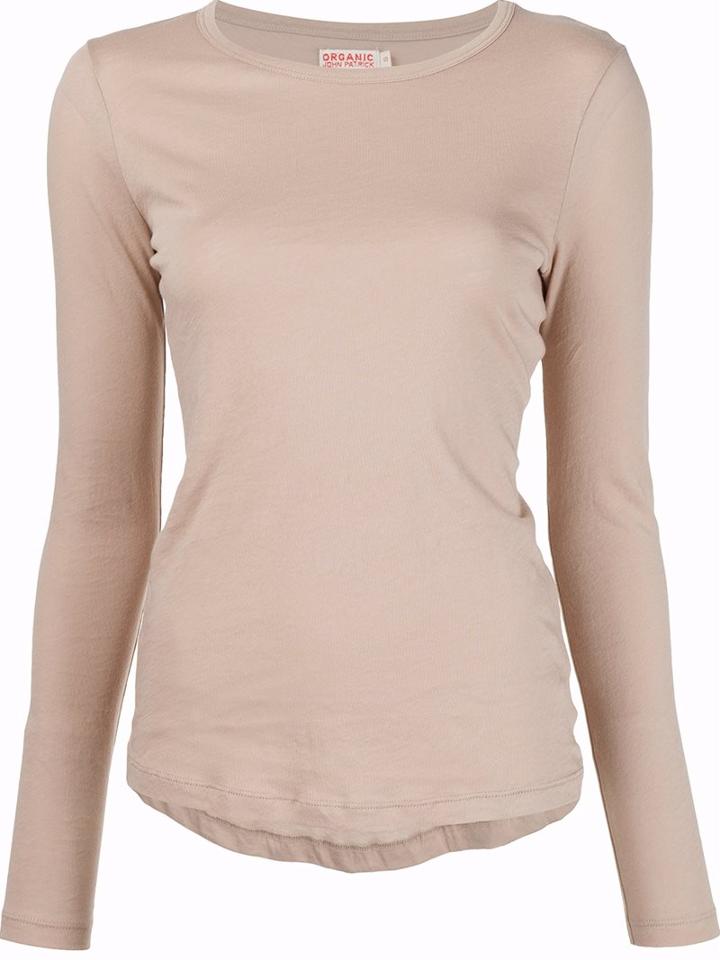 Organic By John Patrick Curved Hem T-shirt, Women's, Size: Large, Nude/neutrals, Cotton