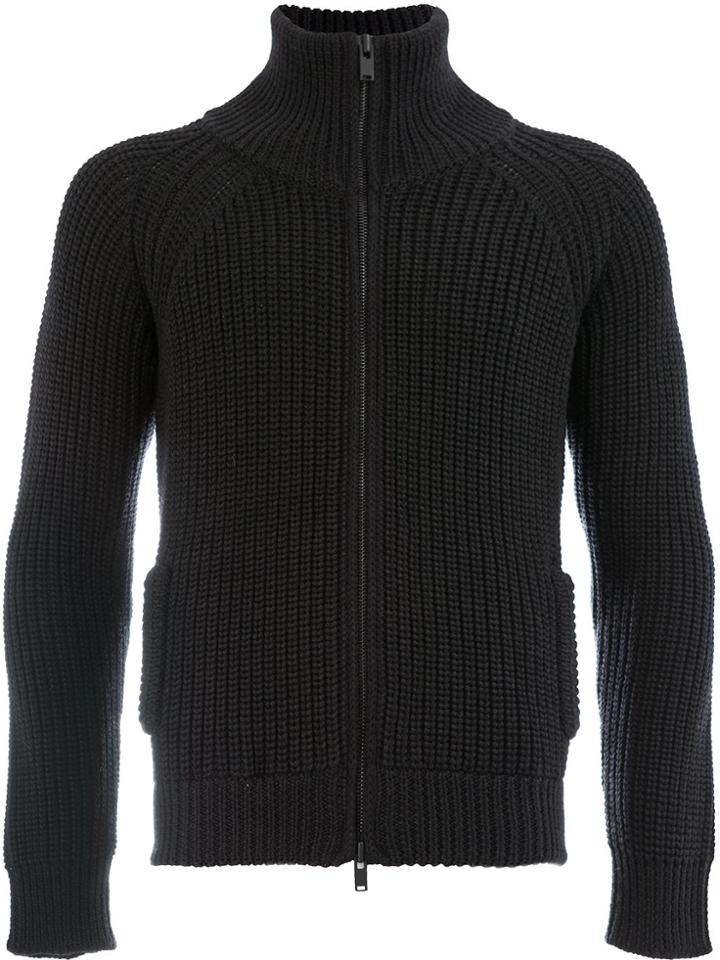 Roberto Collina Ribbed Knit Jacket - Black