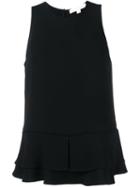 Jonathan Simkhai Layered Hem Tank Top, Women's, Size: Medium, Black, Spandex/elastane/acetate/viscose