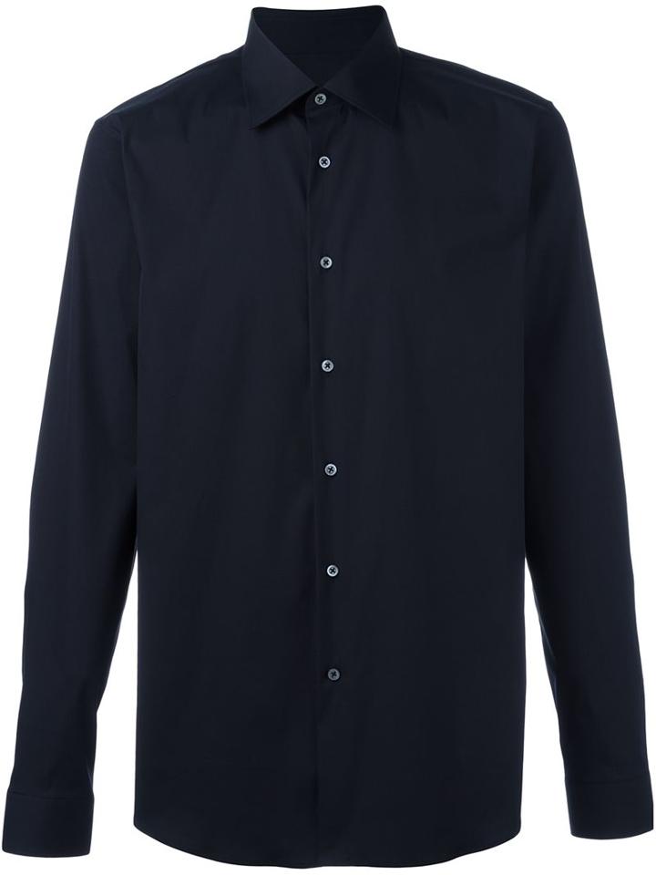 Jil Sander Classic Shirt, Men's, Size: 42, Blue, Cotton/polyamide/spandex/elastane