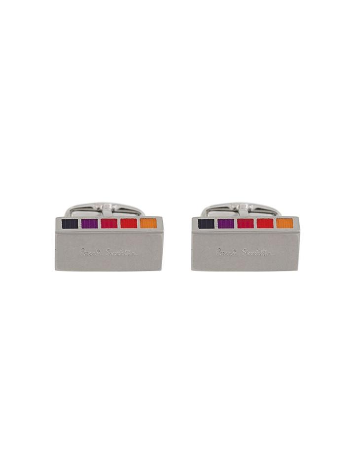 Paul Smith Rainbow Square Grid Cufflinks - Silver