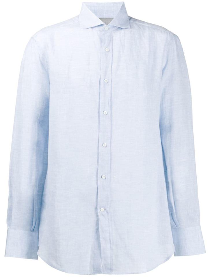 Brunello Cucinelli Plain Button Shirt - Blue