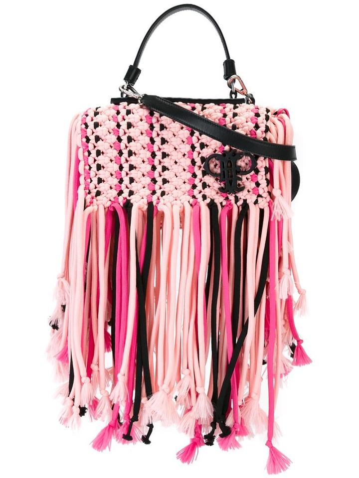 Emilio Pucci Braided Shoulder Bag, Women's, Pink/purple, Calf Leather/cotton