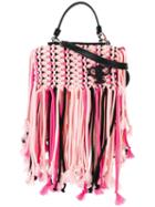 Emilio Pucci Braided Shoulder Bag, Women's, Pink/purple, Calf Leather/cotton