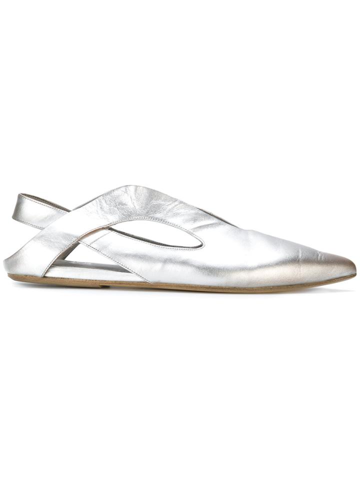 Marsèll Stuzzicadente Slingback Ballerina Pumps - Metallic