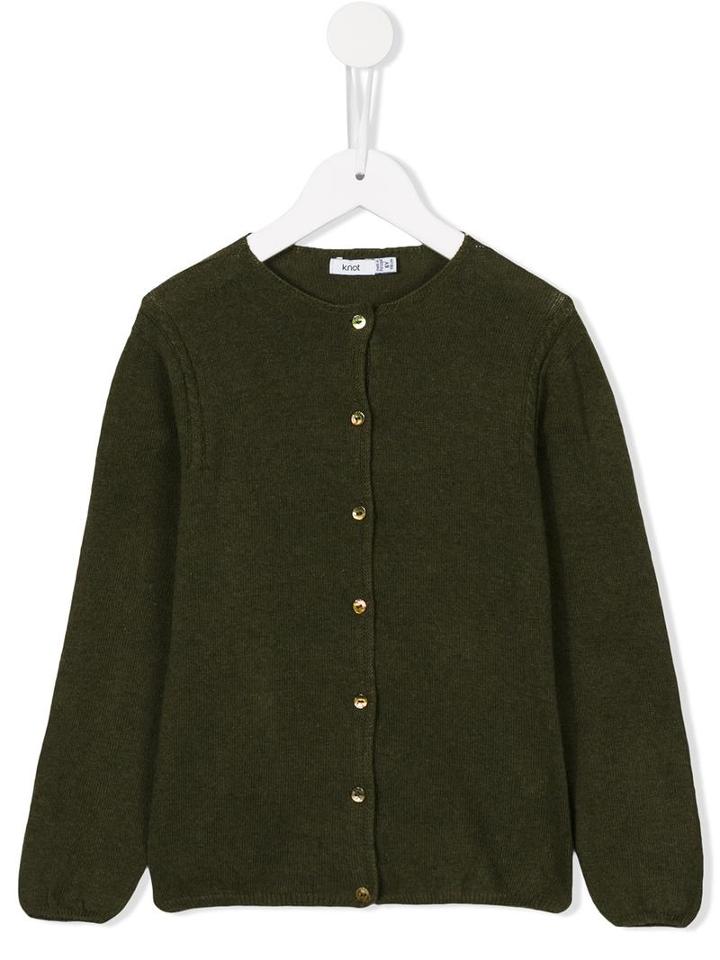 Knot Cable Knit Detail Cardigan, Girl's, Size: 8 Yrs, Green