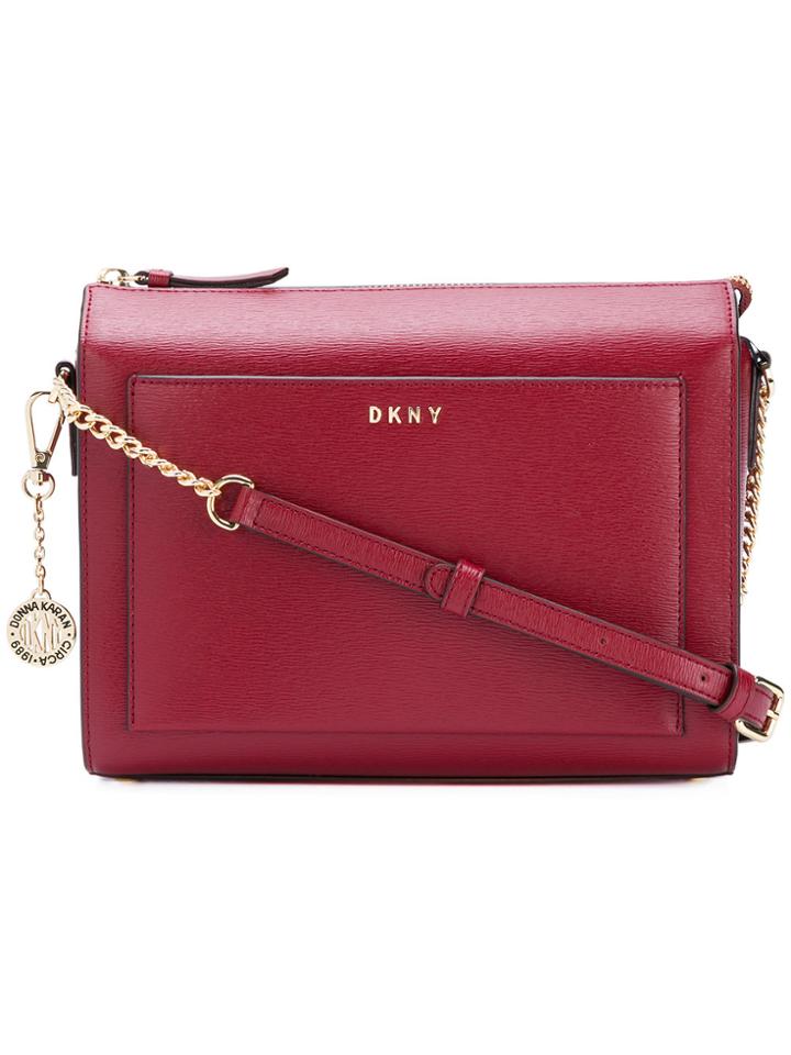Donna Karan Medium Box Cross Body Bag - Red