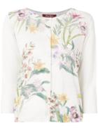 Max Mara Studio Floral Cropped Sleeve Cardigan - Nude & Neutrals