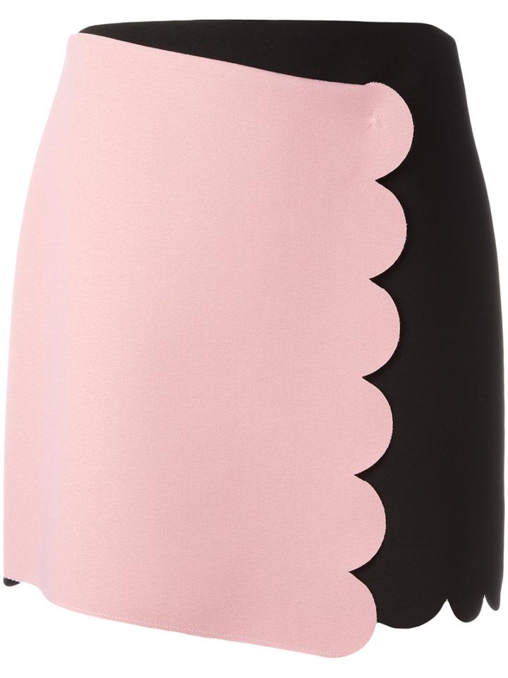 Msgm - Colour Block Wrap Skirt - Women - Polyester/spandex/elastane/viscose - 40, Black, Polyester/spandex/elastane/viscose