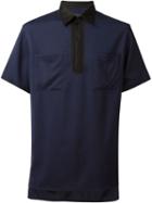 Lanvin Oversized Zipped Shortsleeved Shirt, Men's, Size: 38, Blue, Spandex/elastane/viscose