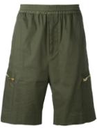Les Hommes - Stretch Waist Shorts - Men - Cotton/spandex/elastane - 46, Green, Cotton/spandex/elastane