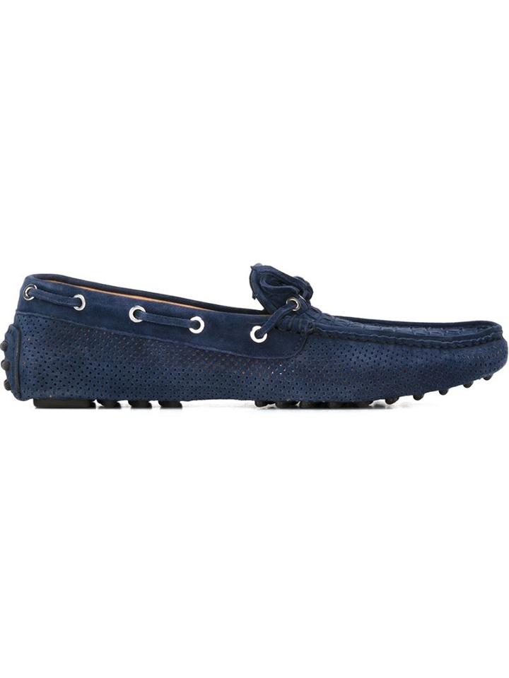 Santoni Perforated Woven Driving Shoes