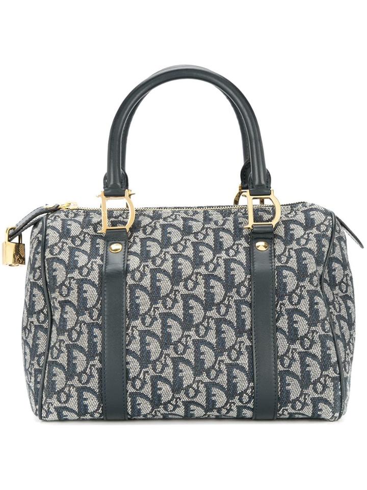 Christian Dior Vintage Trotter Pattern Hand Bag - Blue