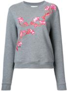Carven - Floral Embroidered Sweatshirt - Women - Cotton - M, Grey, Cotton