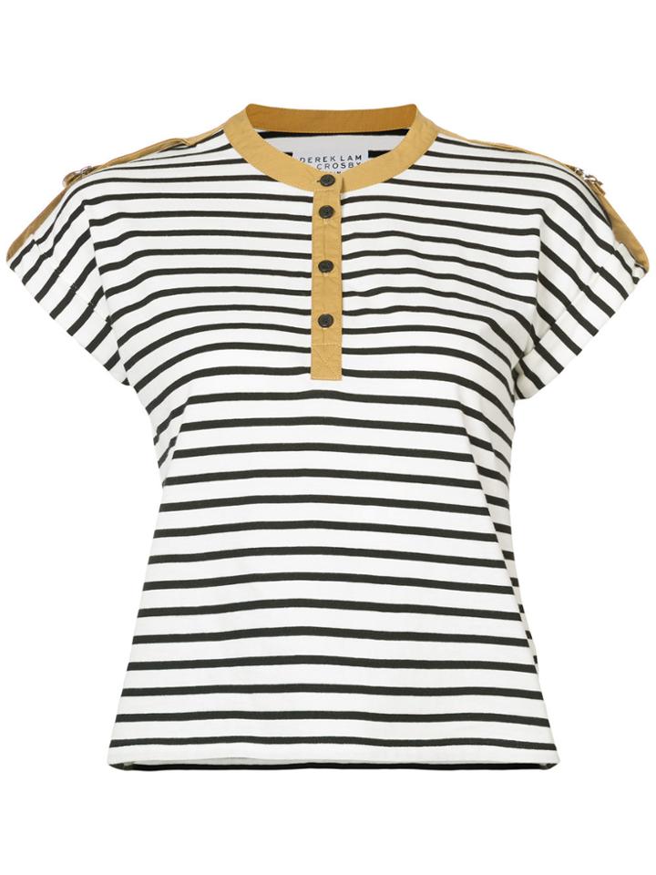 Derek Lam 10 Crosby Short Sleeve Tee With Tab Detail - Blue
