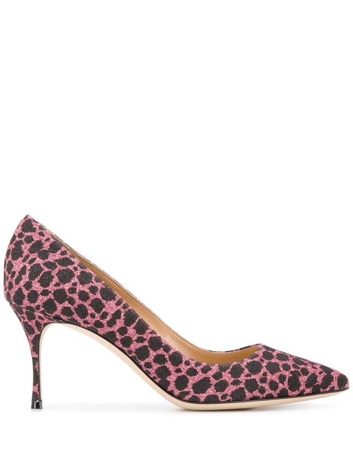 Sergio Rossi Leopard Print Heeled Pumps - Pink