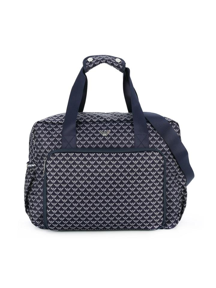 Emporio Armani Kids All-over Logo Chancing Bag - Blue