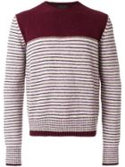 Prada Shetland Striped Sweater - Red