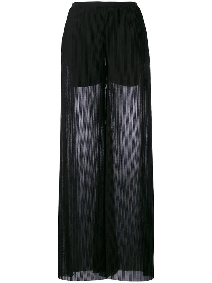 Emporio Armani - Wide Leg Trousers - Women - Polyester/spandex/elastane/viscose - 48, Women's, Black, Polyester/spandex/elastane/viscose