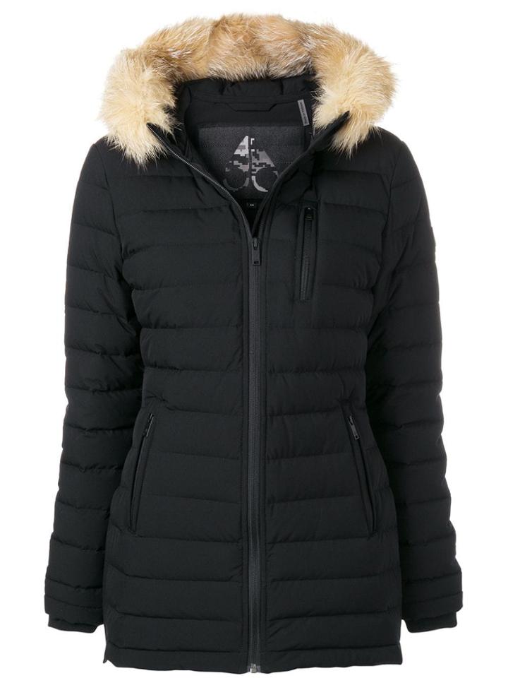 Moose Knuckles Fur Hood Puffer Coat - Black