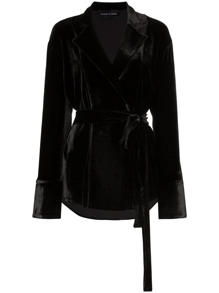 Michael Lo Sordo Belted Velvet Shirt - Black