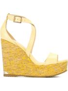 Jimmy Choo Portia Sandals, Women's, Size: 40, Yellow/orange, Leather/cork/rubber