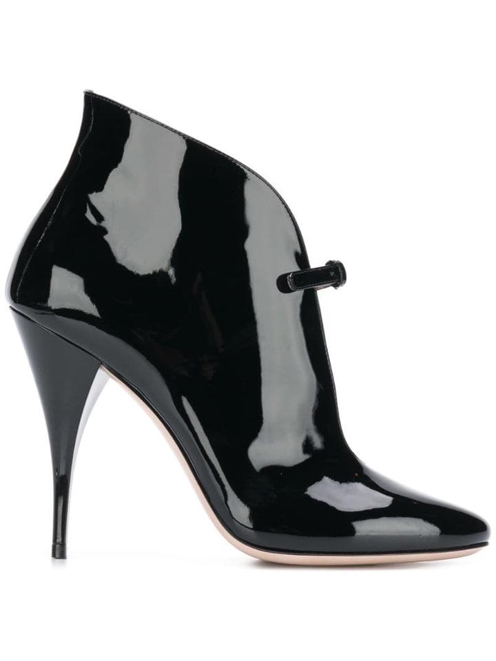 Miu Miu Patent Ankle Boots - Black