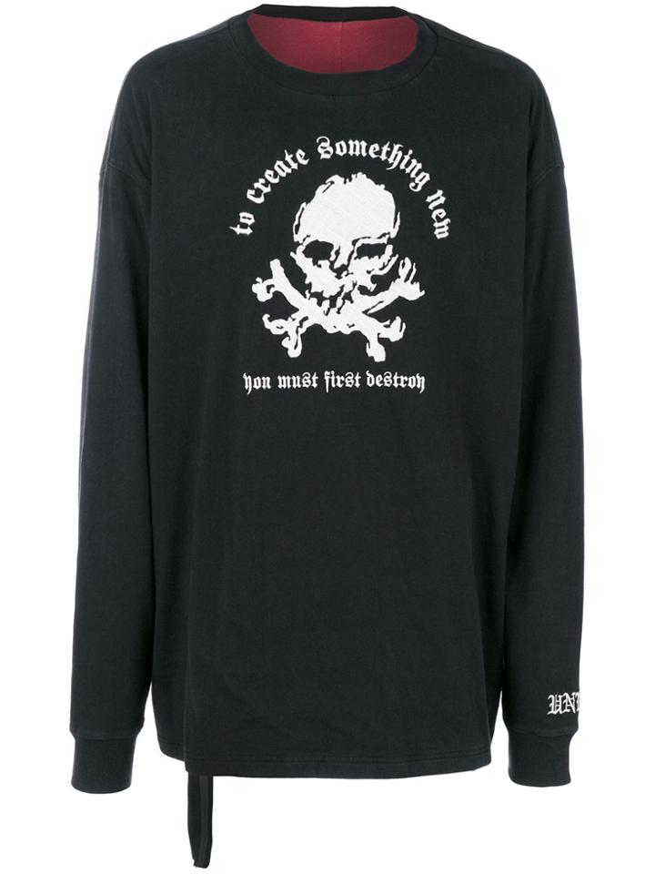 Unravel Project Oversized Printed Pullover - Black