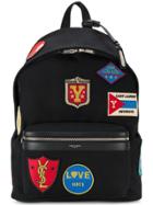 Saint Laurent City Patch Embellished Backpack - Black