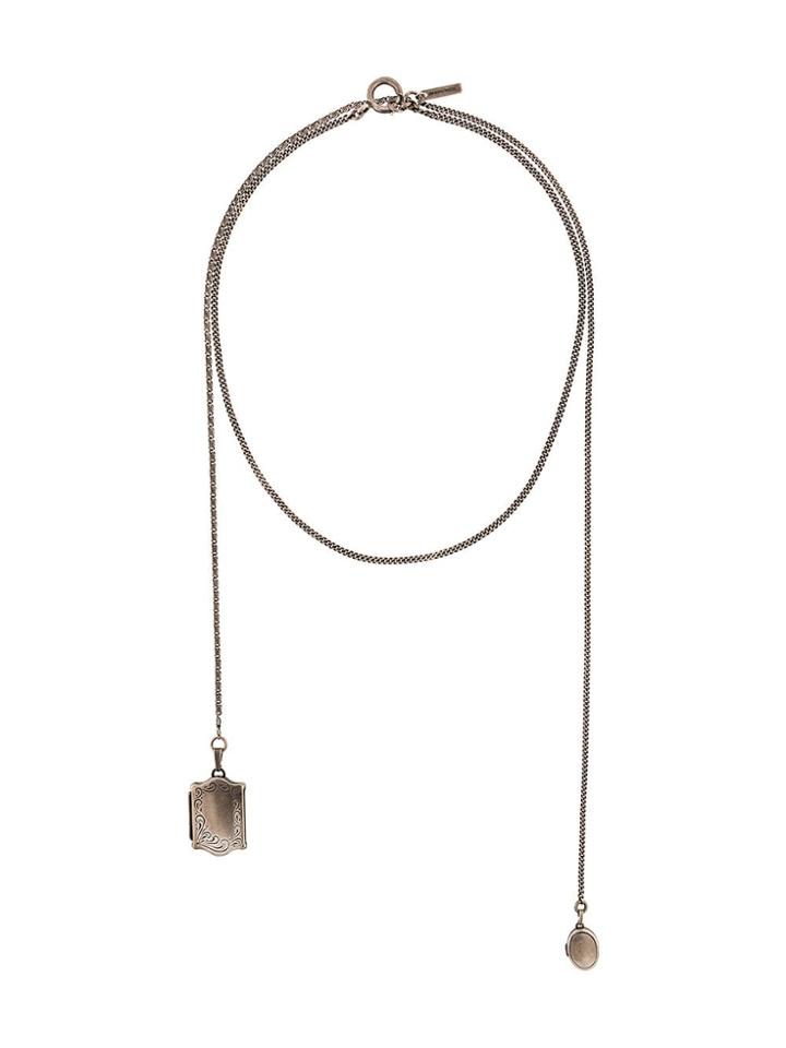 Ann Demeulemeester Wrap Around Locket Necklace - Metallic