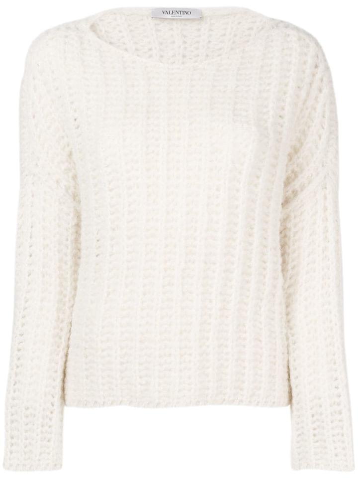 Valentino Boat Neck Jumper - White